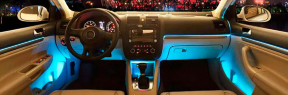 Cветодиодная RGB лента для подсветки салона автомобиля с пультом ДУ 4 шт по 9 лед ELITE LUX EL-1228 | Зображення 3