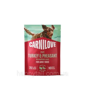 Вологий корм для собак Carnilove Turkey & Pheasant паштет індичка і фазан з листям малини 300 г