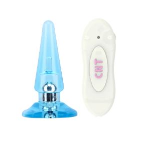 Анальная пробка с вибрацией и пультом Chisa Hi-Basic NICOLE'S голубая sexstyle
