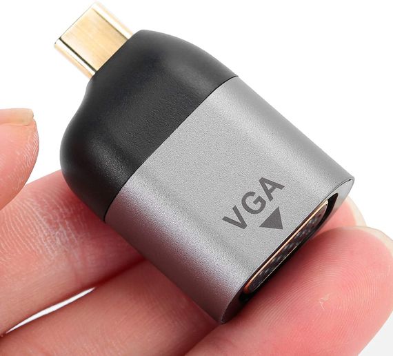 Адаптер, конвертер с Type-C на VGA для передачи видео Addap UC2VGA-01, переходник для ноутбука, проектора, телевизора, FullHD 1080P | Зображення 2