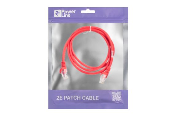 Патч-корд 2E Cat 5e,UTP,RJ45, 26AWG ,7/0.16 CCA, 1.20 m, PVC,Red (2E-PC5ECA-120RD) | Зображення 2