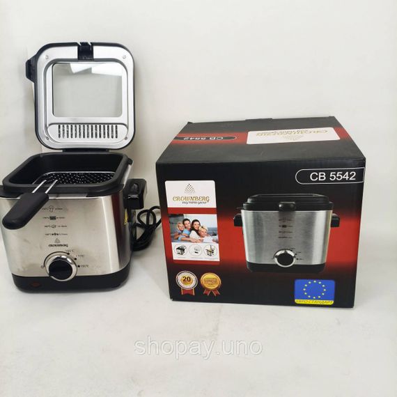 Фритюрниця для дому на 1.5л Crownberg CB-5542 1200Вт YD-18 | Зображення 7