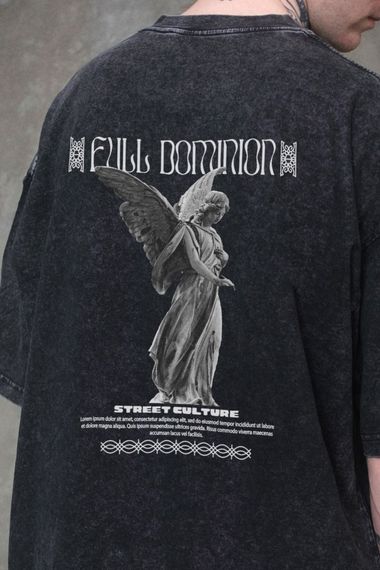 Виварена Оверсайз Футболка Without Washed З Принтом Dominion Black | Зображення 1