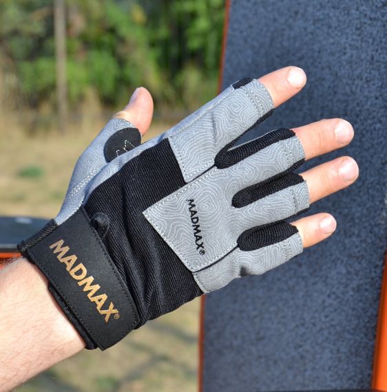 Рукавички для фітнесу MadMax MFG-871 Damasteel Grey/Black S | Зображення 3