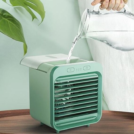 Настільний вентилятор SL08 з водяним охолодженням 2400 mAh Green | Зображення 1