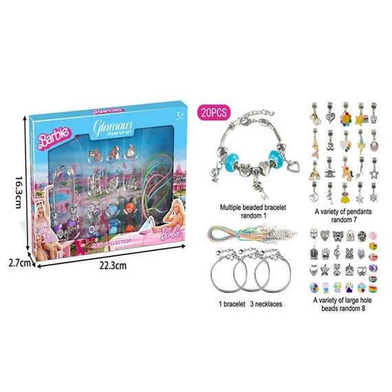 Дитячий набір для створення прикрас  Barbie FT 2056 (240) браслет, намистини, в коробці