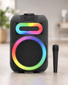 Колонка MS-2082BT-W Bluetooth / Акустична система з RGB підсвічуванням / Колонка + бездротовий мікрофон