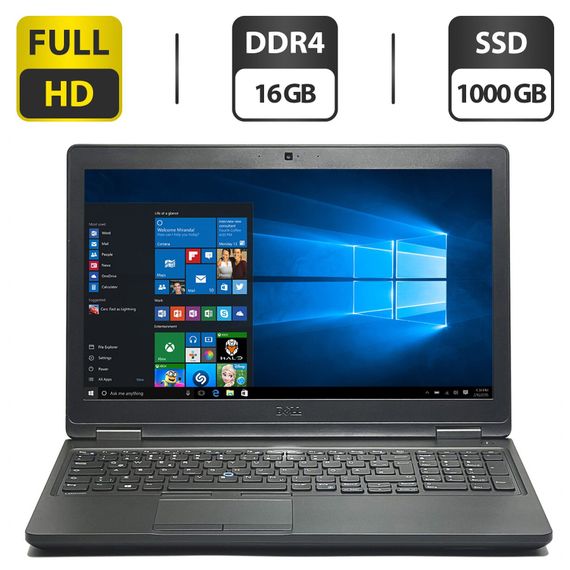 Ноутбук Dell Latitude 5580 / 15.6" (1920x1080) TN / Intel Core i5-6300U (2 (4) ядра по 2.4 - 3.0 GHz) / 16 GB DDR4 / 1000 GB SSD / Intel HD Graphics 520 / WebCam б/у