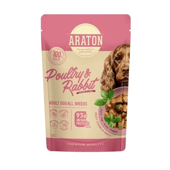 Вологий корм для собак з птахом та кроликом Araton Dog Poultry And Rabbit, 500 гр
