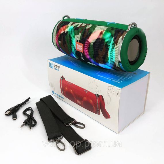 Колонка з підсвічуванням портативна TG642, Bluetooth стерео колонка з радіо музична акумулятор BS-48