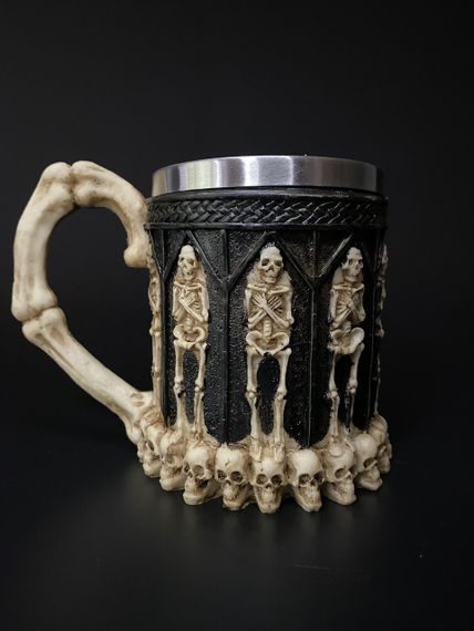 Кружка Некромант 400 мл — готичний 3D келих із нержавіючої сталі та епоксидної смоли