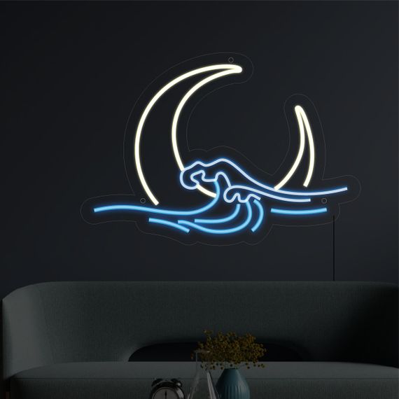 Неоновий світильник Місяць у морі 500х345 acr-n000086