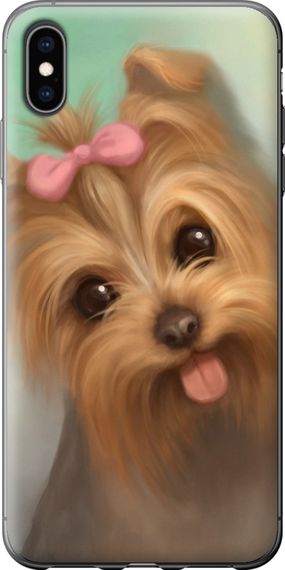 Чехол на iPhone XS Max Нарисованный йоркширский терьер "928u-1557-17620"