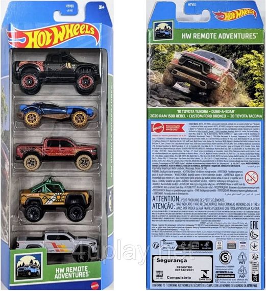 Hot Wheels HW Remote Adventures Хот Вилс: Далекие приключения Набор из 5-ти машинок внедорожников | Зображення 7