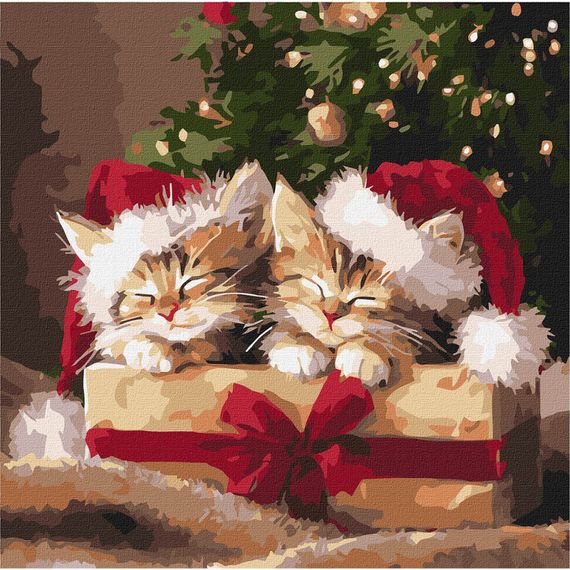 Картина по номерам "Пушистые подарки" KHO6827, 40х40 см