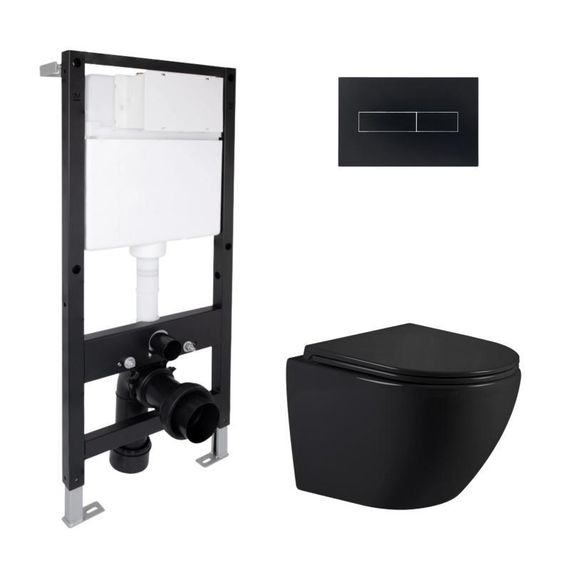 Готовое решение Qtap для ванной комнаты: подвесной унитаз Jay Ultra Quiet 485x360x320 + комплект инсталляции Standard (линейная