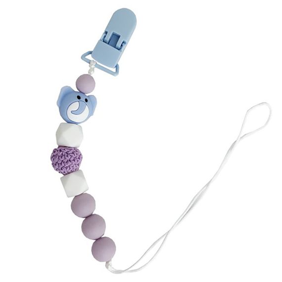 Ланцюжок для пустушки "Слон" MGZ-0508(Violet) силіконовий