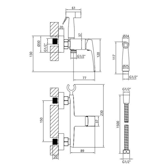 Смеситель для гигиенического душа Qtap Tern QTTER262CRM47590 Chrome | Зображення 1