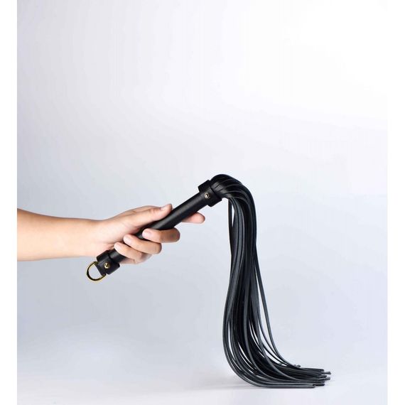 Флоггер (плетка) итальянская кожа UPKO с позолотой, черный sexstyle | Зображення 5