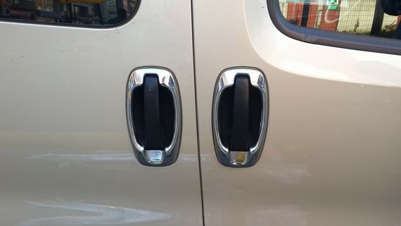 Окантовка дверної ручки (4 шт, нерж) Carmos - Турецька сталь для Peugeot Bipper 2008-2024 рр | Зображення 8