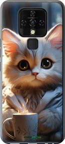 Чохол на Tecno Camon 16 SE CE7j Білий кіт "5646u-2398-2448"
