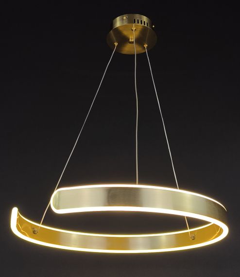 Люстра світлодіодна підвісна LED світильник для квартири на стелю лед 27871 Латунь 25-160х50х50 см. | Зображення 4