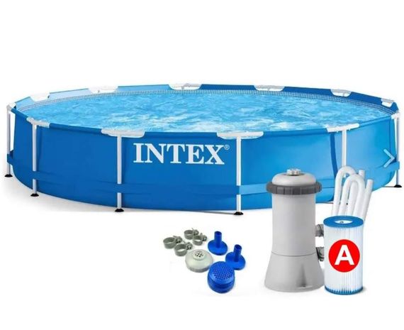 Каркасний басейн з фільтр-насосом (2006л/год),  366 x 76 см Metal Frame Pool, Intex 28212