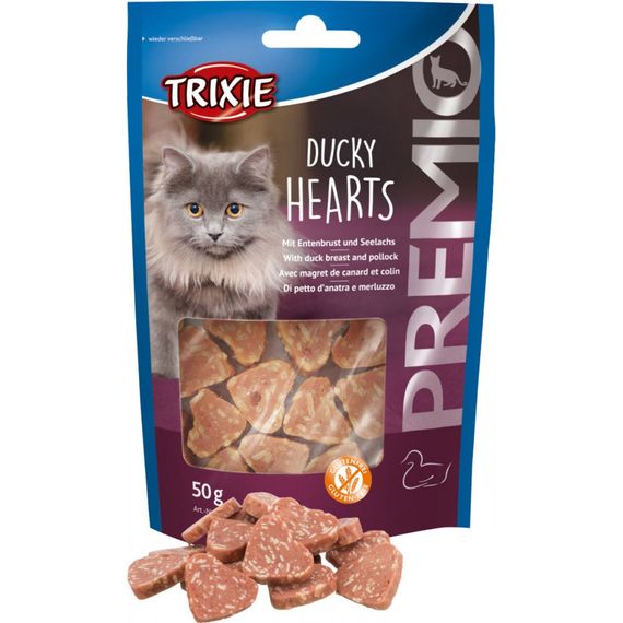 Ласощі Trixie Premio Ducky Hearts для котів сердечка з качкою та рибою 50 г | Зображення 2