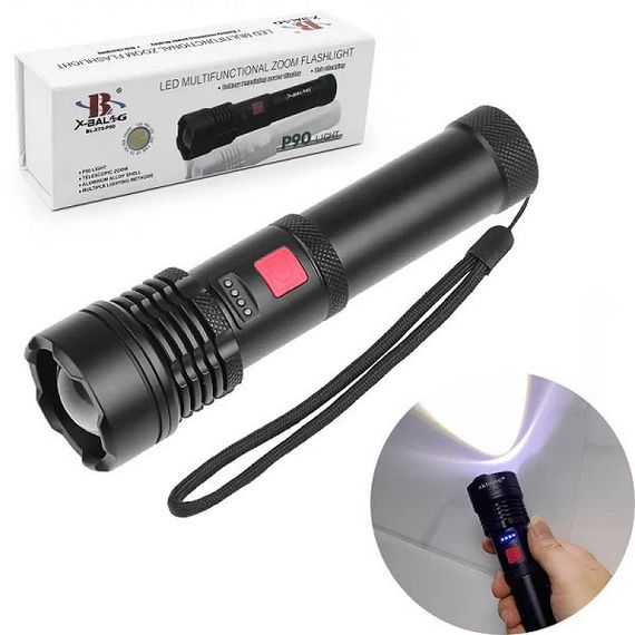 Фонарь ручной батарей X-Balog, Лед фонарик с зарядкой, Переносной ручной мощный фонарь QX-37 | Зображення 6