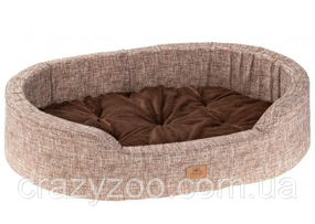 Лежак для котов и собак Ferplast Dandy F 80 с искусственным мехом коричневый 80х55х20 см 82944098