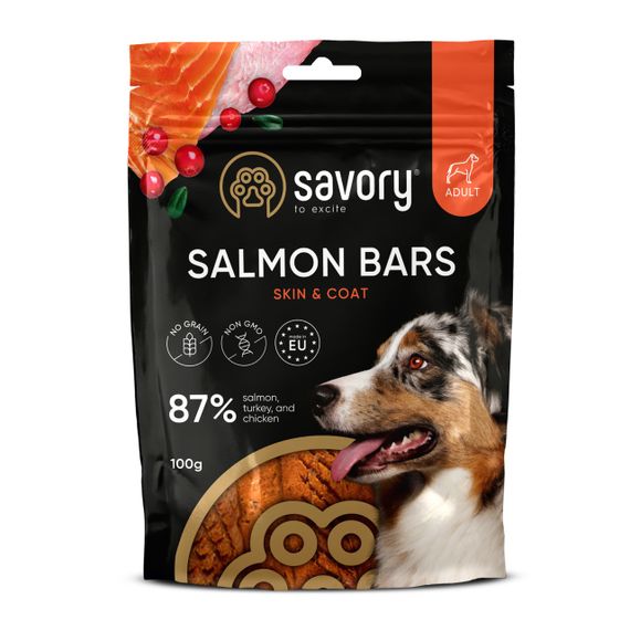 Ласощі для собак з лососем Savory Bars With Salmon, 100 гр
