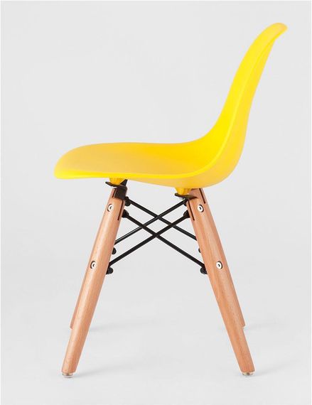 Стул детский Тауэр Вaby Eames DSW kids пластиковый желтый, ножки дерево бук | Зображення 1