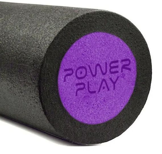 Масажний ролик (роллер) гладкий PowerPlay 4021 Fitness Roller Чорно-фіолетовий 30x15 см (PP_4021_BL/Purple_(30*15)) | Зображення 2