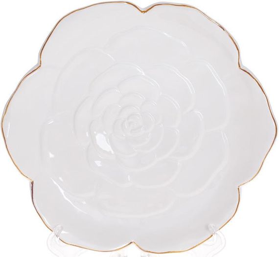 Тарілки в наборі 4 шт Rose White - Gold 23х21.5х3см ceramic