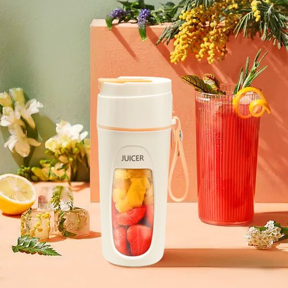 Портативний міні блендер - соковитискач JUICER KS-FSV8 W14 з USB зарядкою, 340 мл | Зображення 1