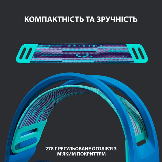 Навушники Logitech G733 Lightspeed Wireless RGB Gaming Headset Blue (981-000943) | Зображення 1