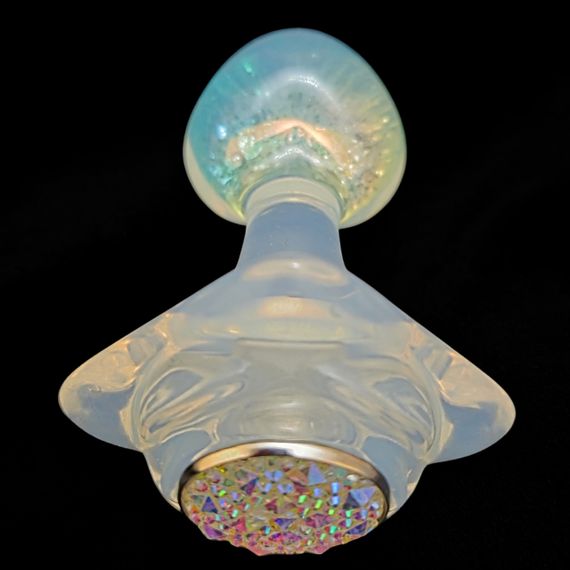 Анальная пробка сердечко UNIVIBE, силиконовая с камнем, зелёная, 7.3 х 4.9 см sexstyle | Зображення 3