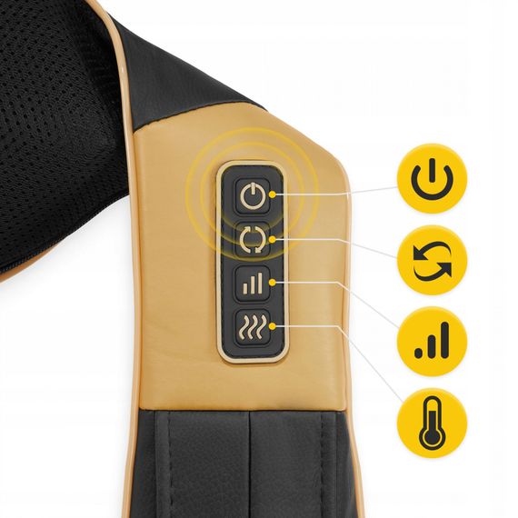 Накидка-масажер 4FIZJO Shiatsu Ultra+ для шиї та спини, акумуляторна 4FJ0566 Black/Gold (P-5907739319081) | Зображення 5