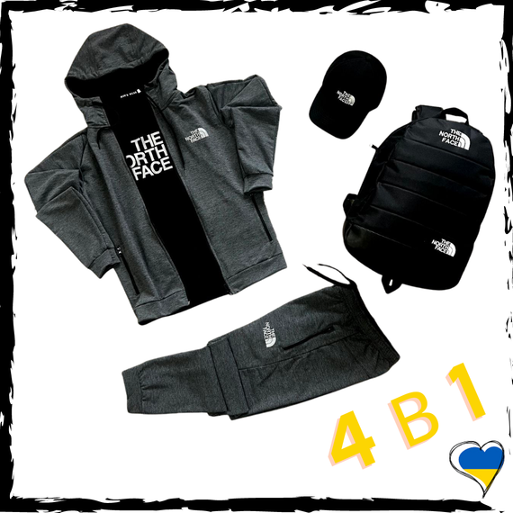 Комплект спортивний The North Face. Костюм+футболка+кепка+рюкзак. Спортивний костюм | Зображення 1