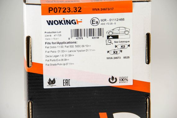 Колодки передні гальмівні Logan/Sandero (07-15), WOKING (P072332) | Зображення 5