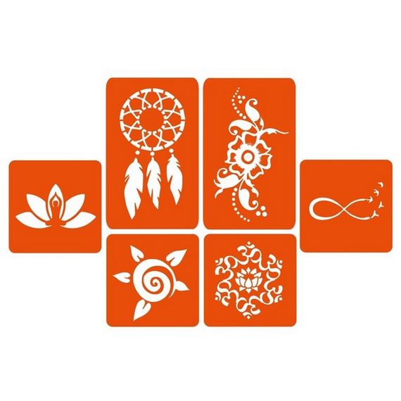 Набір кольорової хни з трафаретами для біо-тату №2 color-henna-set-02 | Зображення 3