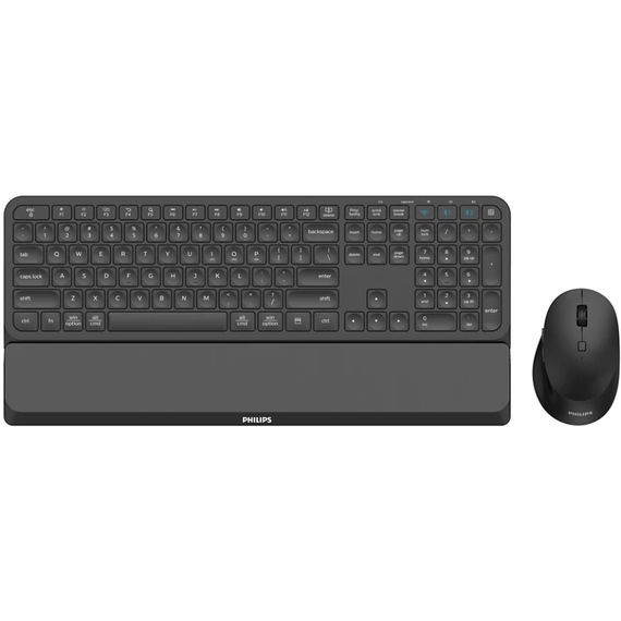 Комплект бездротовий Philips 6000 (клавіатура + мишка) Slim UA, 2,4 ГГц/Bluetooth чорний | Зображення 2