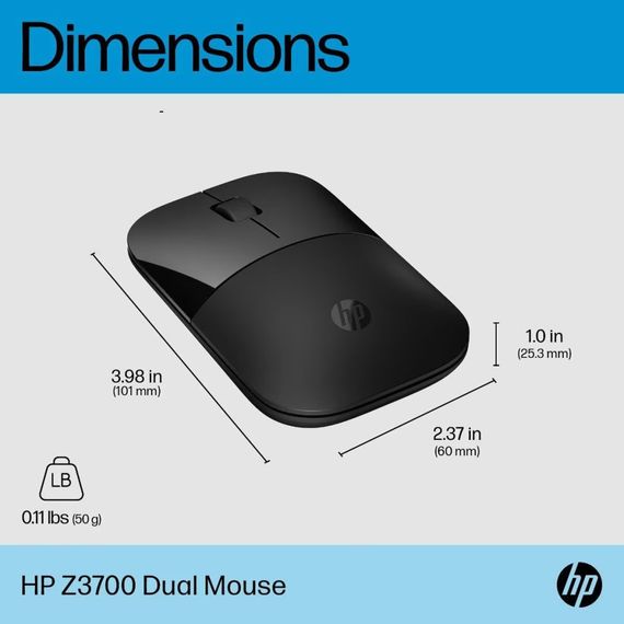 Мишка HP Z3700 Dual Wireless/Bluetooth Black (758A8AA) | Зображення 6
