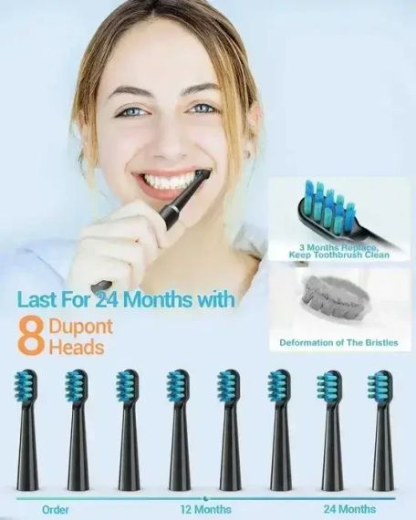 Електрична звукова зубна щітка PHYLIAN H7 Sonic з 8 насадками | Зображення 1