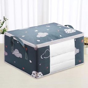 Чехол для постельного белья (60х30х40см), 75л, Синий / Складной органайзер для хранения вещей