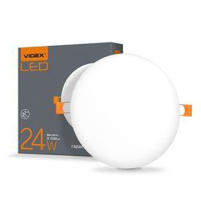 Світильник вбудований LED Videx 24W 4100K безрамковий круглий VL-DLFR-244