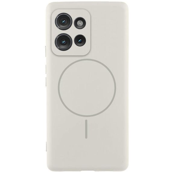 Чехол Silicone Cover Lakshmi Full Camera (AA) with MagFit для Motorola Moto G75 5G Белый / White