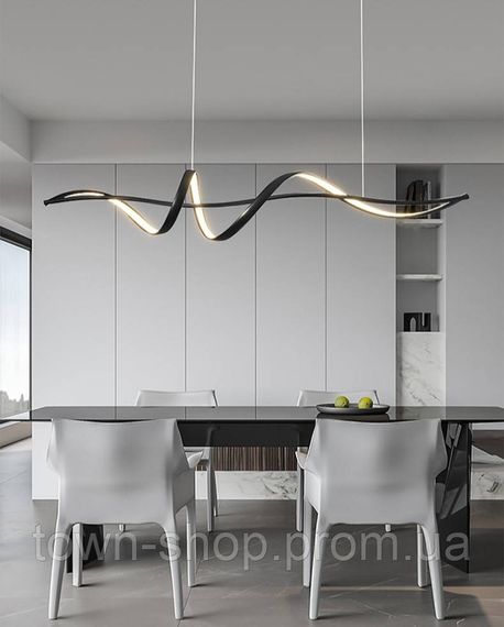 Люстра потолочная LED H26L-1200-bk Черный 30-140х20х120 см. | Зображення 9