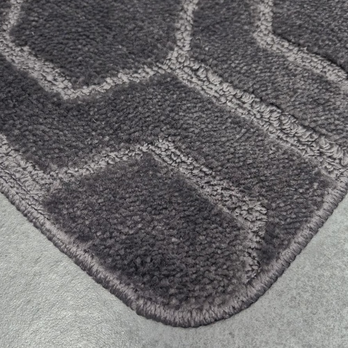 АКЦІЯ Набір килимків для ванної 2шт 50*60см+60*100см Соти Standard сірий + Фіранка PEVA Дариана | Зображення 5