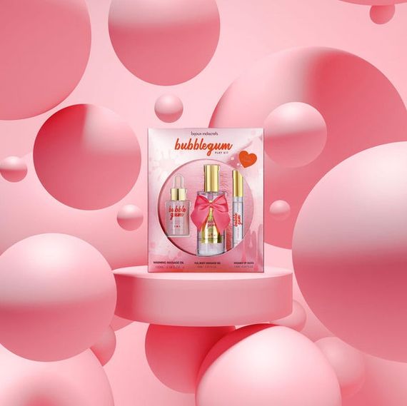 Набір (масажна олія, масажний гель, блиск на губ) Bubblegum | Зображення 6